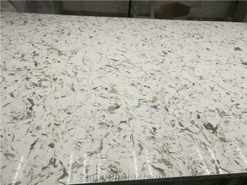 Artificial Quartz Slab Cr3003, Marble Look Quartz, Counter Top Quartz