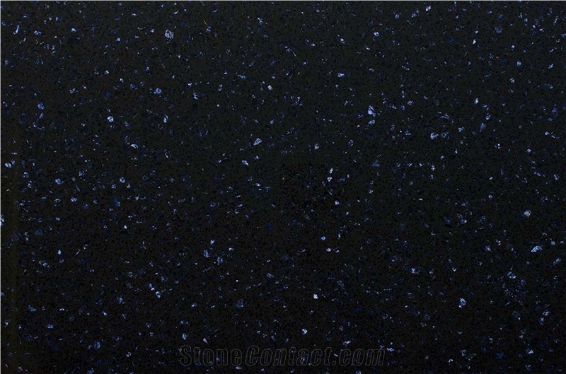 Hot Sale Black Quartz Stone Solid Surfaces with Blue Dot Polished Slabs & Tiles Engineered Stone Artificial Stone Slabs for Counter Top Cr5015