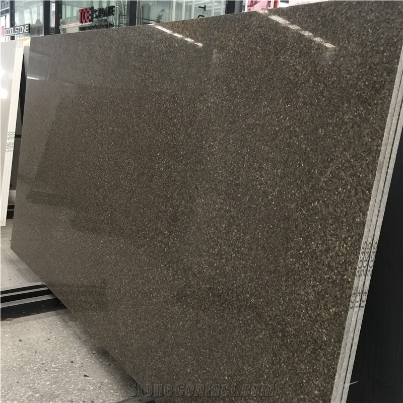 Hot Sale Brown Quartz Stone Solid Surfaces Polished Slabs & Tiles Engineered Stone Artificial Stone Slabs for Counter Top Cr 2035