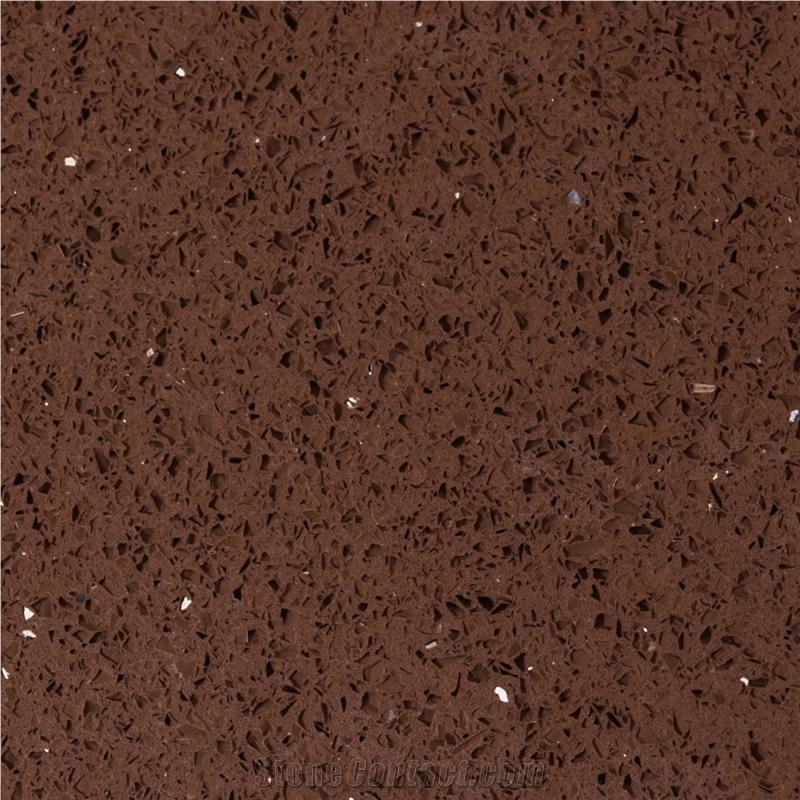 Hot Sale Brown Quartz Stone Solid Surfaces Polished Slabs & Tiles Engineered Stone Artificial Stone Slabs for Counter Top Cr2025