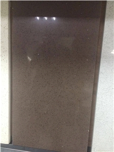 Hot Sale Brown Quartz Stone Solid Surfaces Polished Slabs & Tiles Engineered Stone Artificial Stone Slabs for Counter Top Cr2025