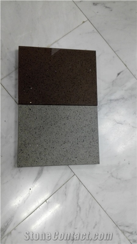 Hot Sale Brown Quartz Stone Solid Surfaces Polished Slabs & Tiles Engineered Stone Artificial Stone Slabs for Counter Top Cr2025