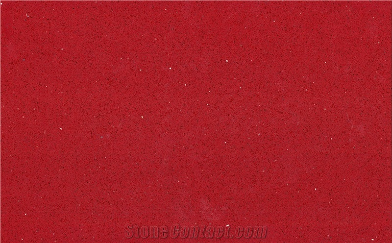 Hot Sale Red Quartz Slab Cr1538 with Mirror