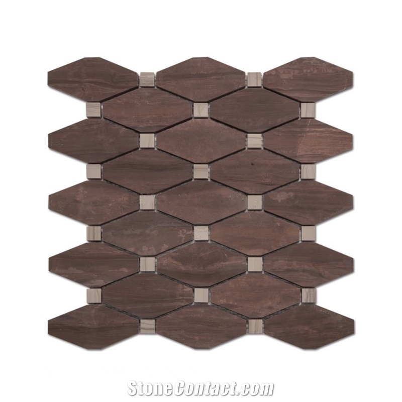 Long Octagon Irregular Marble Kitchen Mosaic Backsplash Tiles