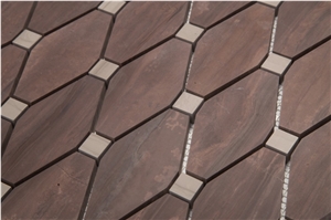 Long Octagon Irregular Marble Kitchen Mosaic Backsplash Tiles