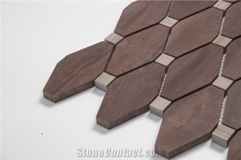 Long Octagon Irregular Marble Kitchen Mosaic Backsplash Tiles