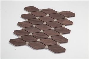 Long Octagon Irregular Marble Kitchen Mosaic Backsplash Tiles