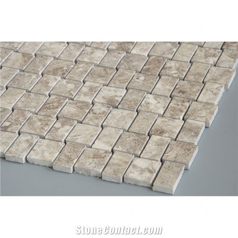 Natural Grey Marble Stone New Design Mosaic Tiles , Cappucino Marble Mosaic Tile