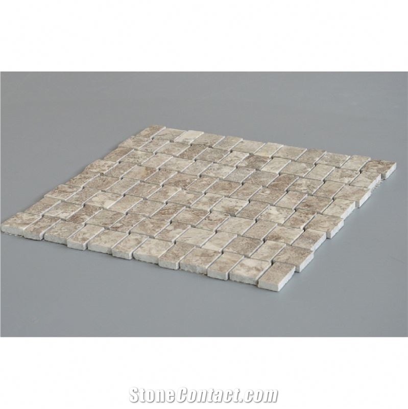Natural Grey Marble Stone New Design Mosaic Tiles , Cappucino Marble Mosaic Tile
