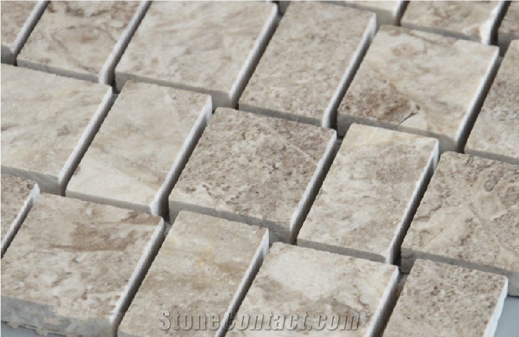Natural Grey Marble Stone New Design Mosaic Tiles , Cappucino Marble Mosaic Tile