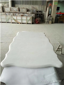 White Onyx, Ice Flake Jade Onyx Table Top, Kitchen Table Top, Natural White Onyx Round Counterops Table Tops
