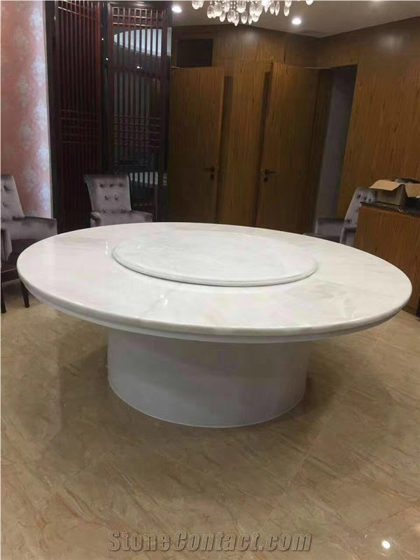 White Onyx, Ice Flake Jade Onyx Table Top, Kitchen Table Top, Natural White Onyx Round Counterops Table Tops