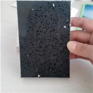 Black Galaxy Quartz Stone Sample Tile