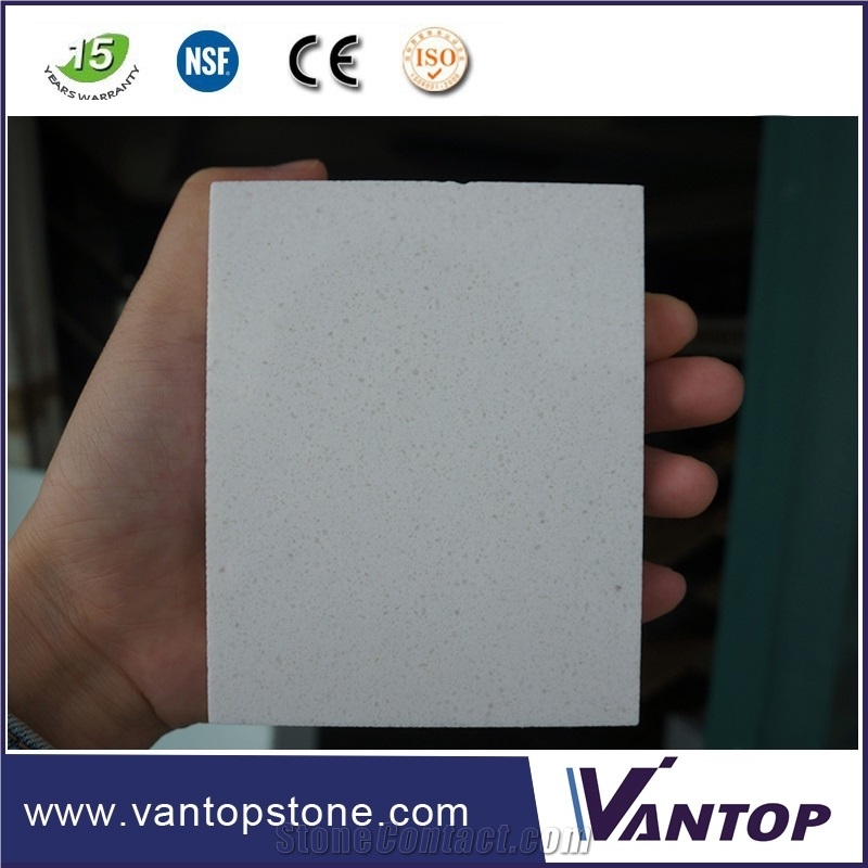 Jazz White Quartz Stone Slab White Quartz for Kitchen Countertop