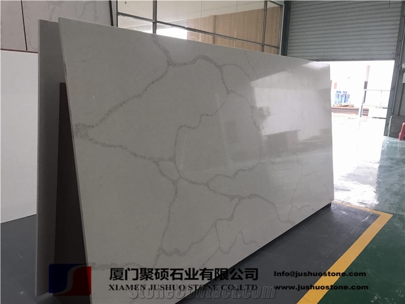 Calacatta White Artificial / Engineered Quartz Stone Tile & Slab