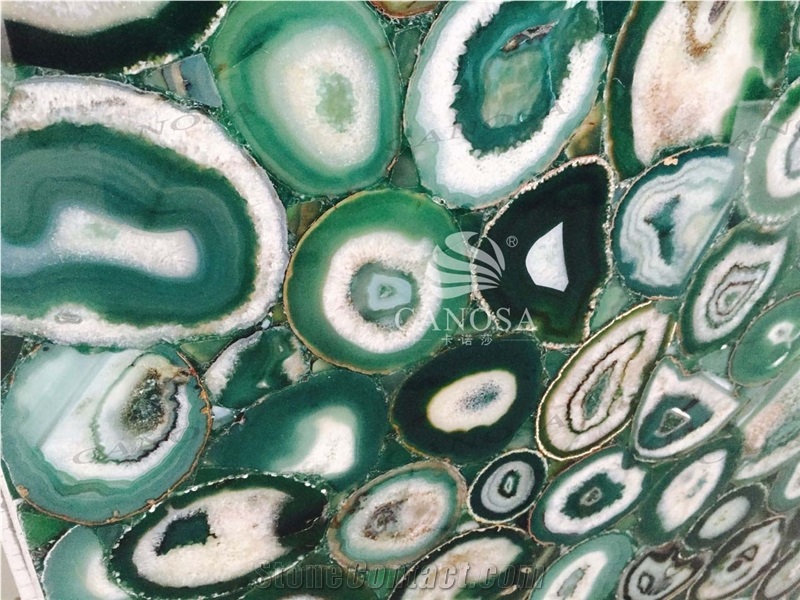 Hiqh Quality Blue Agate Polished Slab for Round Table for Dinning Room