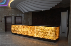 Yellow Agate Slabs for Bar Counter Top and Surface Decoration