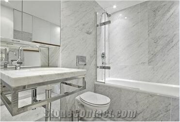 A Quality Bianco Carrara White Marble Bath Top,Bathroom Countertop Hotel Vanity Top for Hotel Decor-Gofar Customized