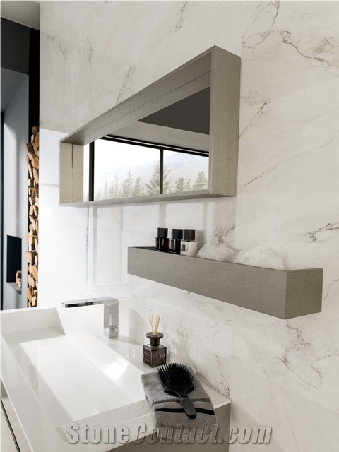 A Quality Bianco Carrara White Marble Bath Top,Bathroom Countertop Hotel Vanity Top for Hotel Decor-Gofar