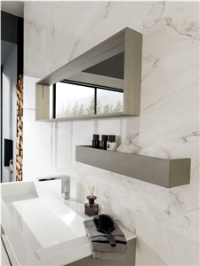 A Quality Bianco Carrara White Marble Bath Top,Bathroom Countertop Hotel Vanity Top for Hotel Decor-Gofar