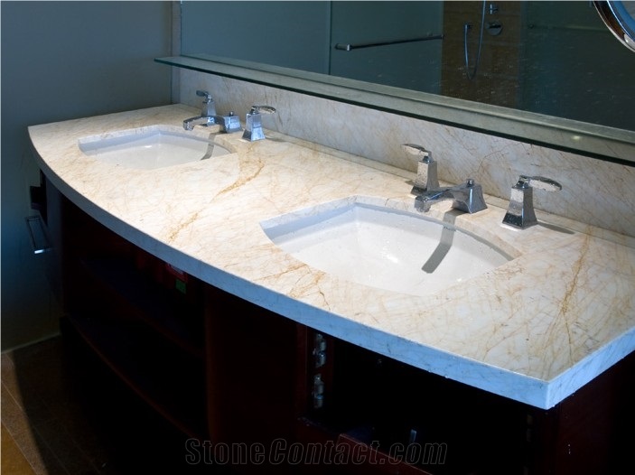 Bianco Carrara White Marble Bath Top,Bathroom Countertop Vanity Top for Hotel Decor