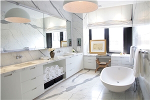 Calacatta Carrara Marble Cut to Size Bathroom Counters Design Modern Style Vanity Top,Bath Top