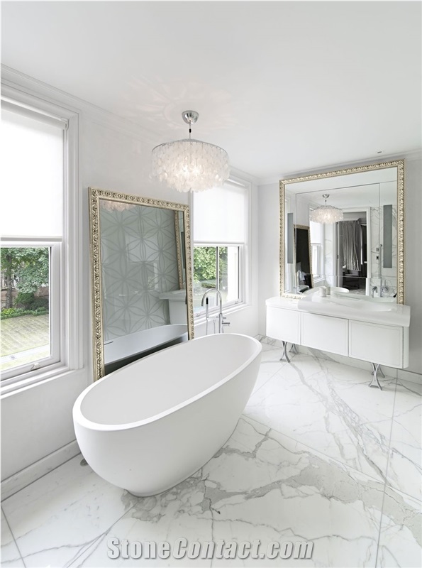 Calacatta Carrara Marble Cut to Size Bathroom Counters Design Modern Style Vanity Top,Bath Top
