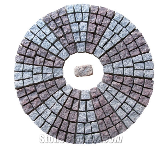 China Red Grey Sesame Granite Cube Stone Pavers,Exterior Pavers Pattern Sets,Cobblestone Patio Flooring Gofar