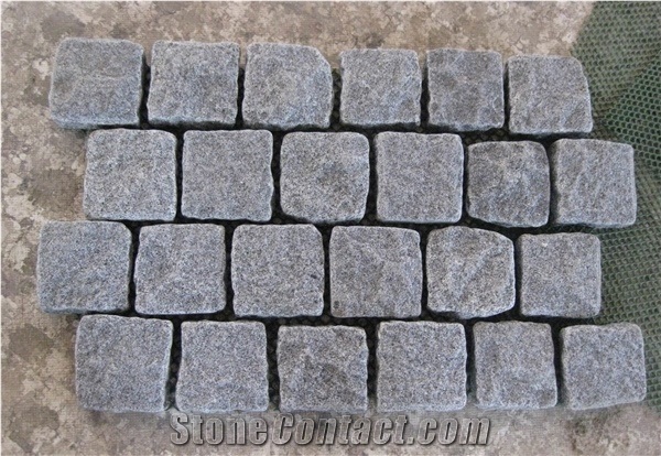 China Red Grey Sesame Granite Cube Stone Pavers,Exterior Pavers Pattern Sets,Cobblestone Patio Flooring Gofar