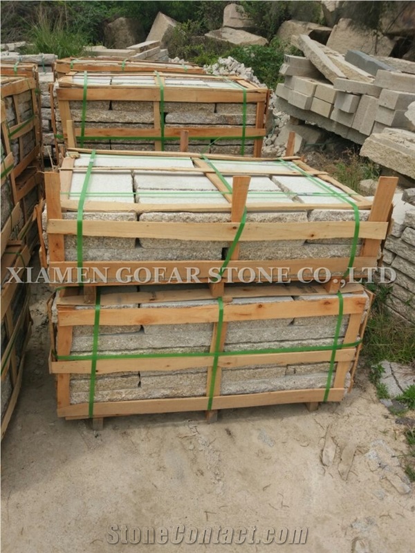 Cobble G682 Road Pavers,Padang Giallo Rust Granite Cube Stone & Brick Pavers for Walling Stones,Driveway Paving Sets,Landscaping Stone-Gofar