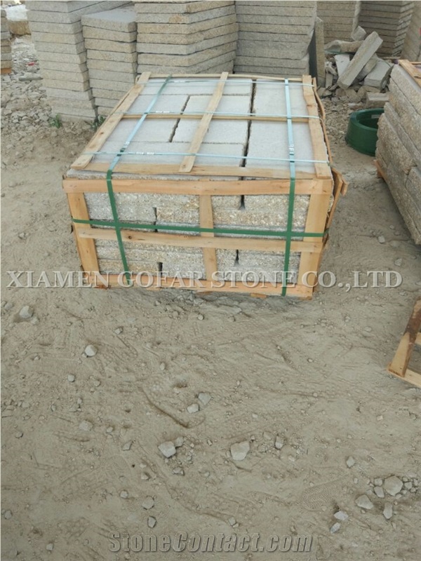 Cobble G682 Road Pavers,Padang Giallo Rust Granite Cube Stone & Brick Pavers for Walling Stones,Driveway Paving Sets,Landscaping Stone-Gofar