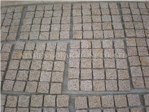 Cobble G682 Road Pavers,Padang Giallo Rust Granite Cube Stone & Brick Pavers for Walling Stones,Driveway Paving Sets,Landscaping Stone-Gofar