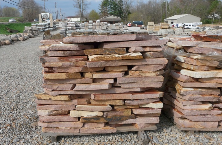 Desert Pink Sandstone Inregular Flagstone Patio Paving,Landscaping Wall Cladding Road Pavers