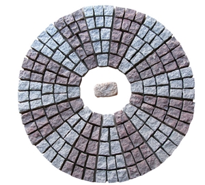 Factory Price Fan Shaped G603 Sesame Grey Granite Cube Stone Pavers Set on Mesh,Exterior Landscaping Stones Walkway Stepping Cobble Gofar