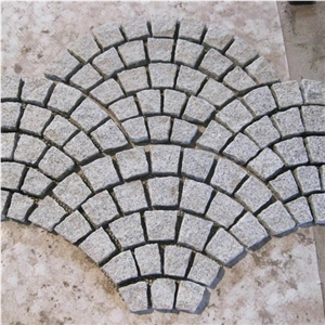 Factory Price G603 Sesame Grey Granite Cube Stone Pavers Set on Mesh,Exterior Landscaping Stones Walkway Stepping Cobble Gofar