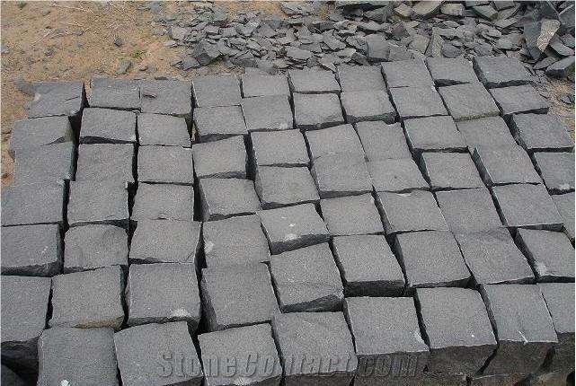 Factory Price G603 Sesame Grey Granite Cube Stone Pavers Set on Mesh,Exterior Landscaping Stones Walkway Stepping Cobble Gofar