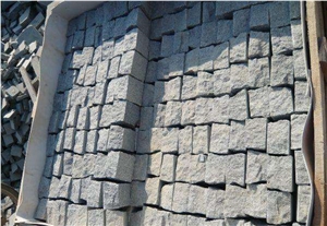 Factory Price G603 Sesame Grey Granite Cube Stone Pavers Set on Mesh,Exterior Landscaping Stones Walkway Stepping Cobble Gofar
