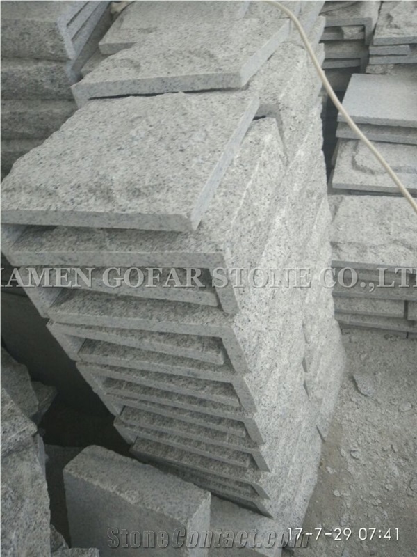 G603 Sesame Grey Cristallo Grigio Mushroom,New Binaco Sardo Granite Split Face Mushroom Stone Wall Panel Cladding-Gofar