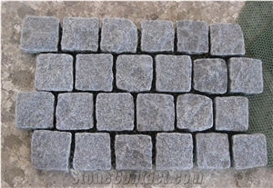 G654 Dark Grey Granite Chiseled Face Cube Stone Pavers, China Impala Black Granite Cube Stone & Pavers,Sesame Grey Granite Road Walkway Paving Sets,Surface Customzied