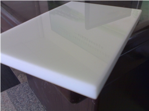 Marmoglass Pure White Crystallized Glass Stone Thin Panel Hotel Wall Cladding,Floor Covering Pattern Gofar