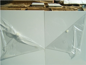 Marmoglass Pure White Crystallized Glass Stone Thin Panel Hotel Wall Cladding,Floor Covering Pattern Gofar