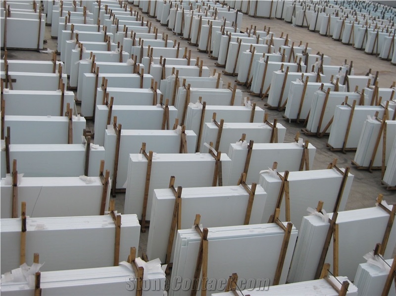 Marmoglass Pure White Crystallized Glass Stone Thin Panel Hotel Wall Cladding,Floor Covering Pattern Gofar