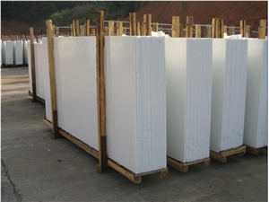 Marmoglass Pure White Crystallized Glass Stone Thin Panel Hotel Wall Cladding,Floor Covering Pattern Gofar