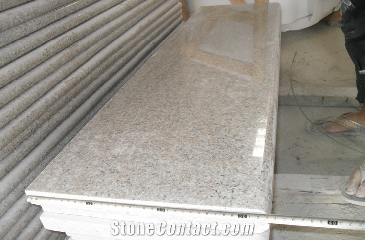 Polished G681 Shrimp Pink Granite Stair Treads Floor Covering/Sunset Red Granite /Wild Rose Granite Panel/Rosa Pesco Granite Staircase-Gofar