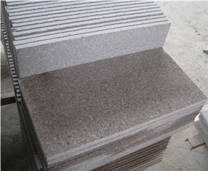 Polished G681 Shrimp Pink Granite Stair Treads Floor Covering/Sunset Red Granite /Wild Rose Granite Panel/Rosa Pesco Granite Staircase-Gofar