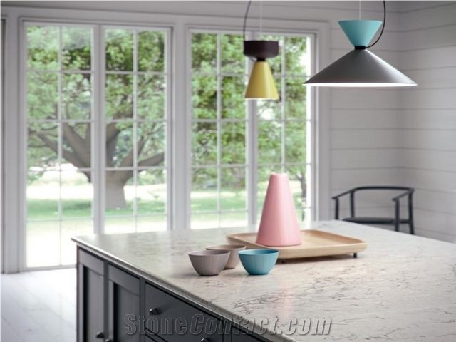 Sold Surafce Bianco Carrara White Quartz Marble Kitchen Bar Top, Countertops Bench Top for Home Furniture Worktops
