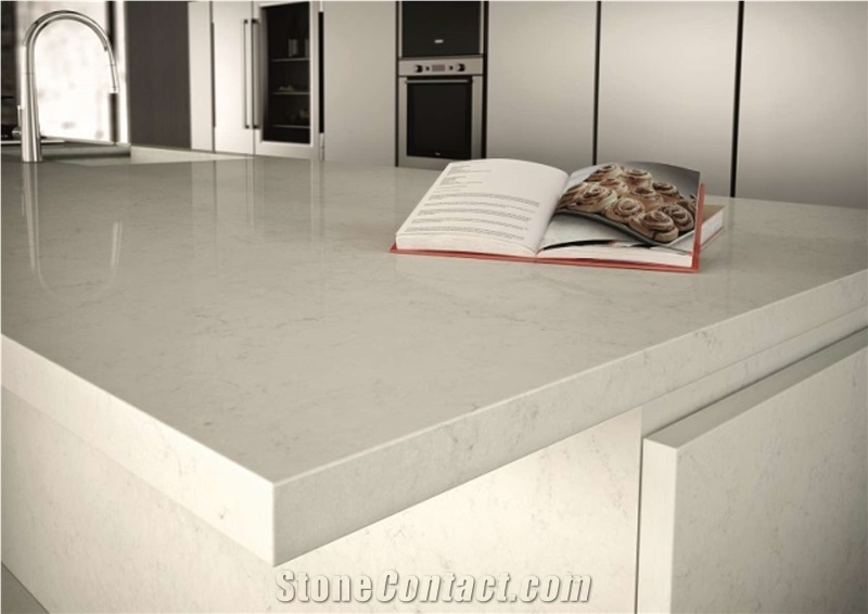 Sold Surafce Bianco Carrara White Quartz Marble Kitchen Bar Top, Countertops Bench Top for Home Furniture Worktops