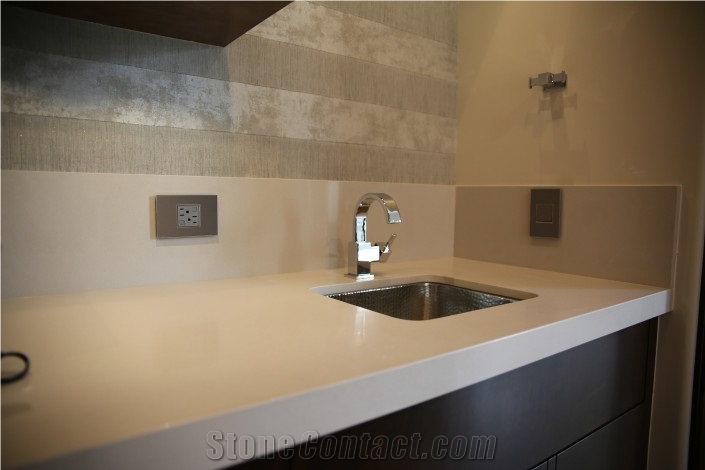 Sold Surafce Bianco Carrara White Quartz Marble Kitchen Bar Top, Countertops Bench Top for Home Furniture Worktops