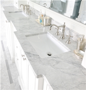 Statuario Venato White Marble Bath Top,Bathroom Counter,Vanity Top Hotel Modern Design Interior Stone Decor-Gofar Stone