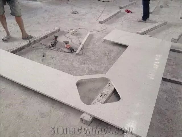 White Artificial Marble Carrara Vein Look Quartz Stone Bathroom Countertops,Vanity Top,Engineered Stone Bath Top